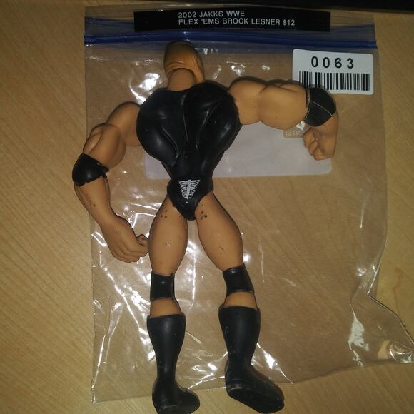 2002 Jakks WWE Flex 'Ems Brock Lesnar Wrestling Figure Bendee WWF - Picture 3 of 3